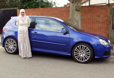 Nahila Bibi tests the Golf