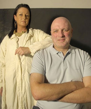 Former Norwich and Scotland goalkeeper, Bryan Gunn, and his wife, Susan, at their home