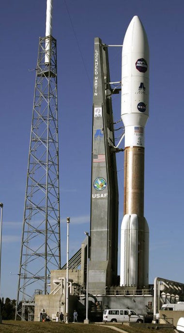 The Atlas V rocket that will carry the New Horizons probe to Pluto