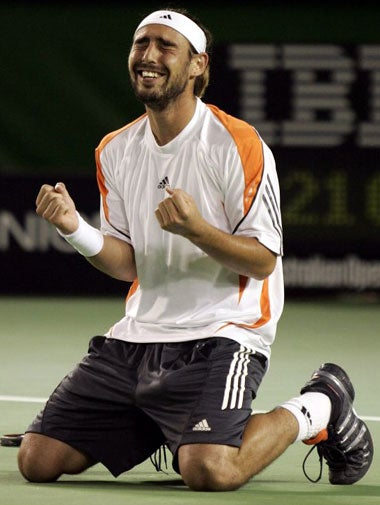 Baghdatis celebrates reaching his first Grand Slam final