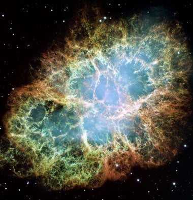 The Crab Nebula, an explosion recorded by Chinese astronomers 1,000 years ago