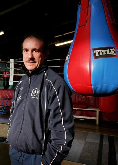 Enzo Calzaghe at the Newbridge Boxing Club where he trains Joe