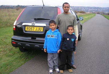 Brandon Dias 35, Callum, 8,Aaron, 5