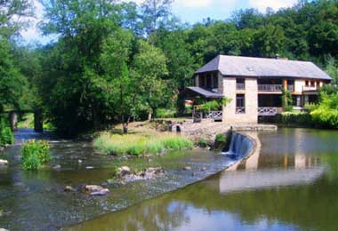 The converted mill among waterfalls and willow