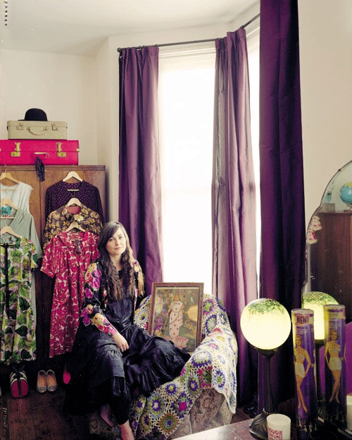 Fine vintage: inherited busts and Hindu deities jostle for space in Ashlyn Gibson's bedroom © Philip Sinden