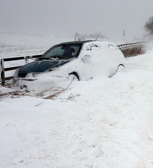 An abandoned car in Durham on Friday evening