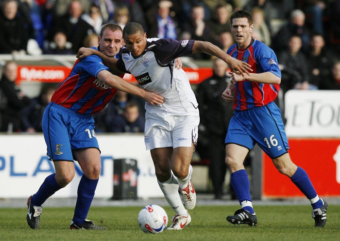 Cousin (centre) would have been the ideal replacement for the suspended Jean-Claude Darcheville for Rangers' match against Panathinaikos