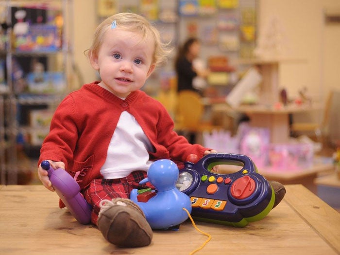 Fair play: Jessica Oram enjoys herdad's toys © Richard Lappas