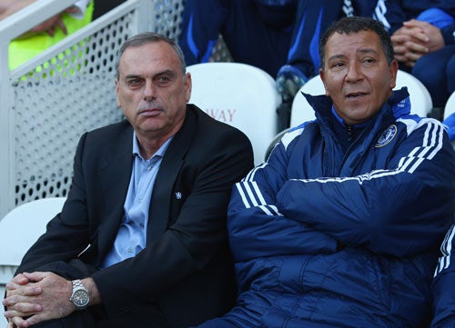 Grant (left) and his assistant Henk ten Cate left Ballack out of some formations in training