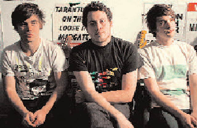 In time: Metronomy's Joe Mount (centre), Oscar Cash and Gabriel Stebbing