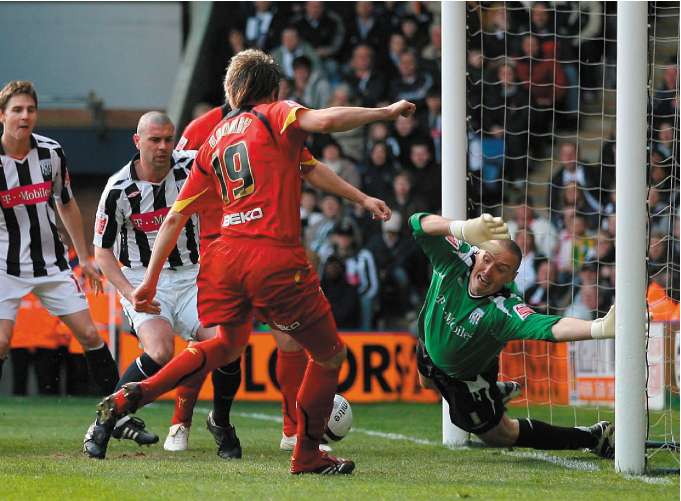 Watford's Leigh Bromby pounces to open the scoring