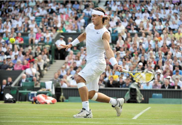 Nadal hits out during his third-round match with Germany's Nicolas Kiefer