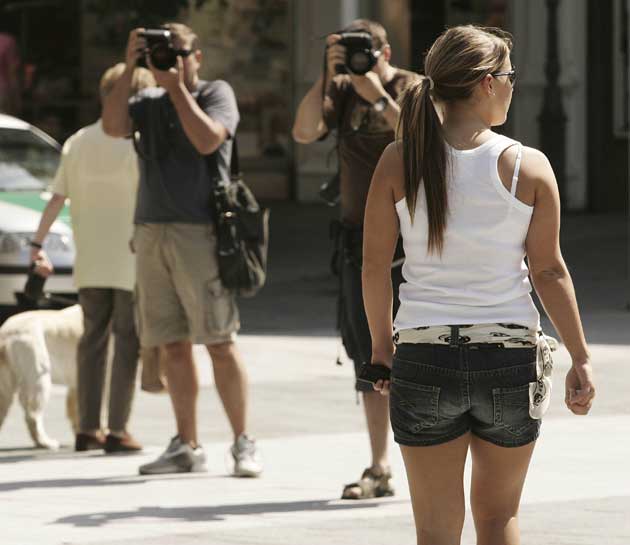 Coleen McLoughlin (now Rooney) gets papped in Baden-Baden in 2006