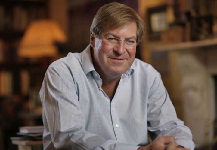 Edward Stourton at home in London