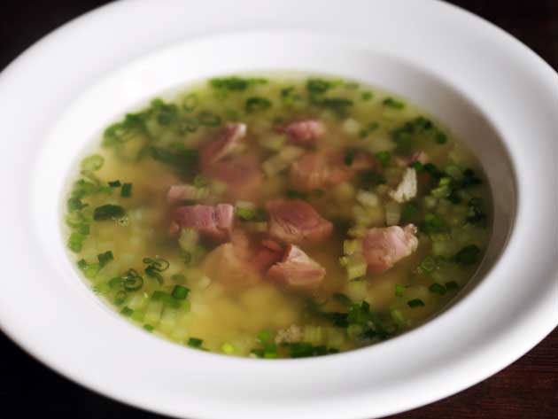 Gently simmering vegetables and herbs in stock will create a tasty clear broth and the base for a good hearty but healthy soup.