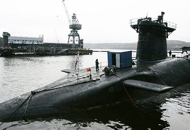 The Faslane naval base near Glasgow