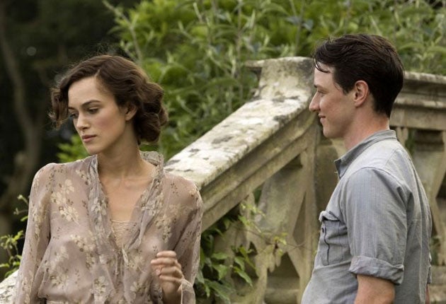 Keira Knightley and James McAvoy in ‘Atonement’