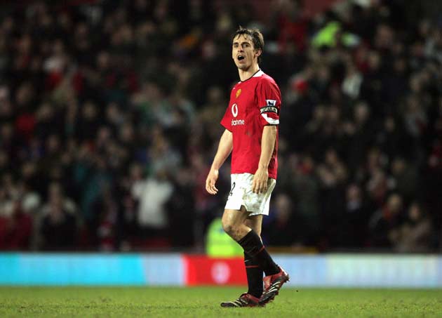 Neville in his pomp with Manchester United