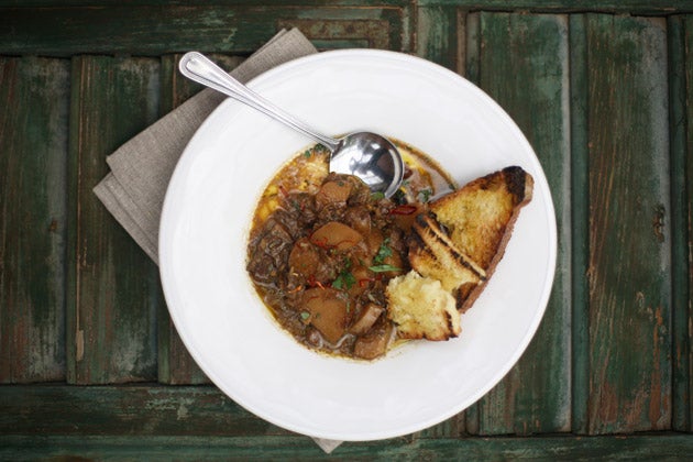 Potato and porcini soup is peasanty, yet has a certain sophistication about it