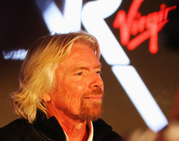 Sir Richard Branson pictured at yesterday's launch