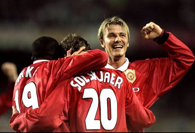 Beckham was near the height of hispowers when he was sold by United toReal Madrid in 2003