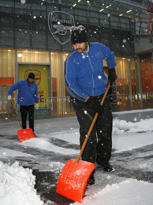 The match at the Emirates was called off late in the day