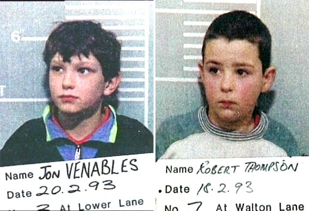 Venables (left) was jailed alongside Robert Thompson (right) after they snatched James from a shopping centre in Bootle, Merseyside, when they were both aged 10