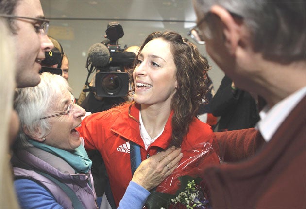 'In the two weeks since the race I've been pinching myself,' says Amy Williams. 'Coming home to that reception really hit me'