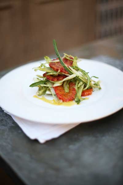 Blood oranges are sharp with a hint of raspberries and are lovely as part of a simple salad