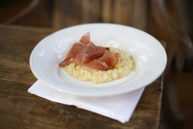 Leave it until the very last minute before placing the ham on top of the rice