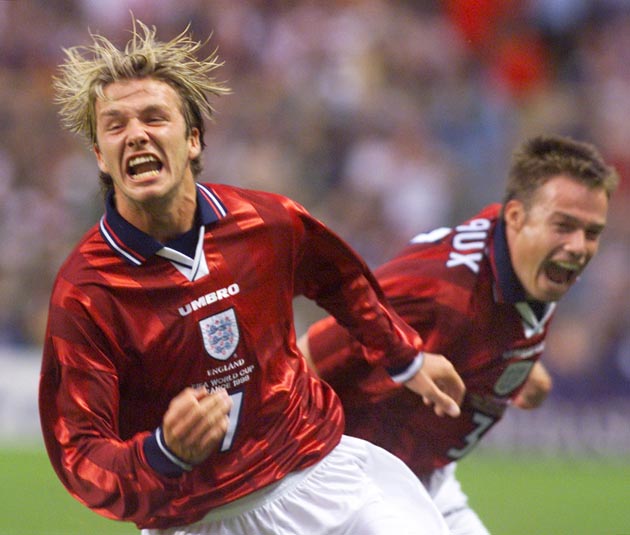 David Beckham made his first World Cup appearance at France 98, and as always, his participation was complicated by off-field matters. Beckham had played in all of England's qualifying matches, but was dropped by Glenn Hoddle for the first two games of th