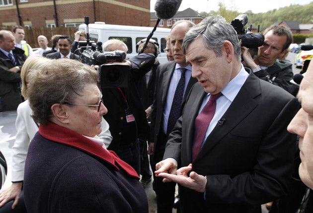 Gordon Brown was berated by Gillian Duffy during a walkaround of Rochdale