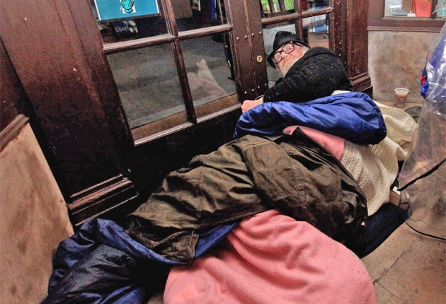 Homeless people sleeping on streets are at risk in extreme cold weather