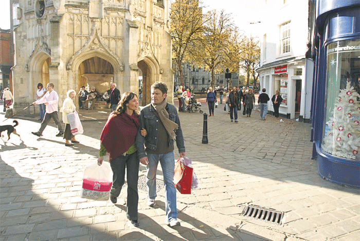 Historic heart: the centre spreads out from the Market Cross