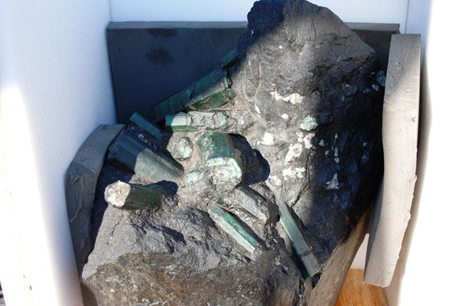 The 836-pound emerald was caught in the middle of an international dispute