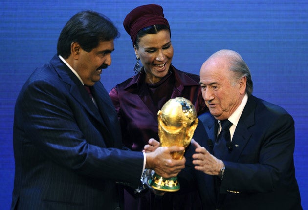 Sepp Blatter awards Qatar the 2022 World Cup