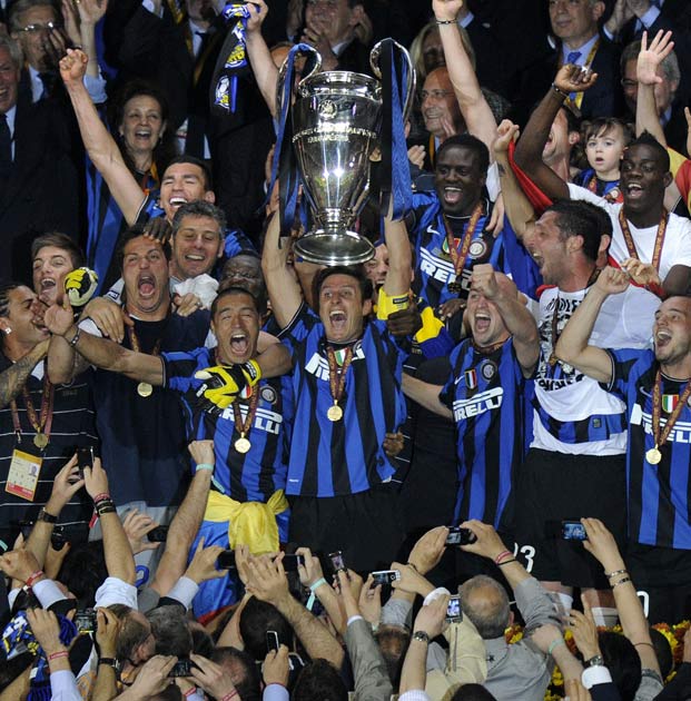 Current holders Inter Milan will play either Chelsea or Manchester United if they progress