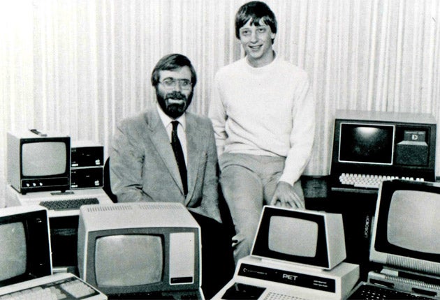 With Bill Gates and lots of computers in 1981 (Rex)