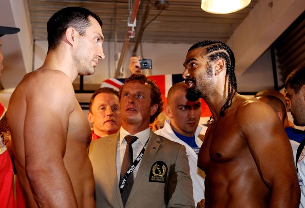 Wladimir Klitschko beat Britain’s David Haye in their bitter world title fight