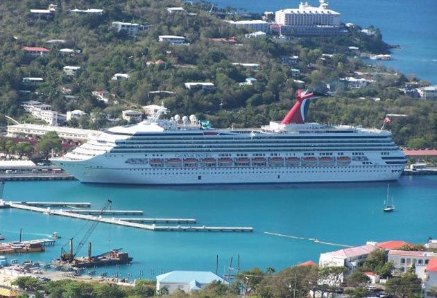 Across the sea: Weezer fans will take over the Carnival Destiny for a
four-day music cruise the band's Rivers Cuomo