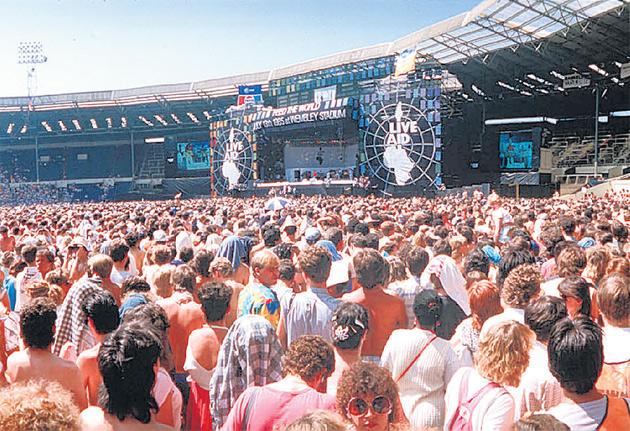 ‘Everyone was supporting each other’: crowds at Live Aid in Wembley