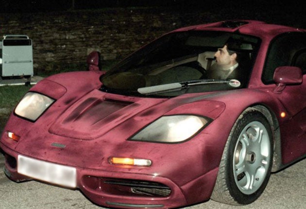 Rowan Atkinson at the wheel of his McLaren F1 GTR sports car