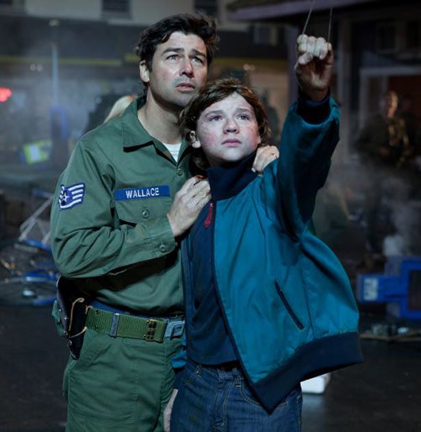 Kyle Chandler, left, and Joel Courtney in the Spielberg homage Super 8