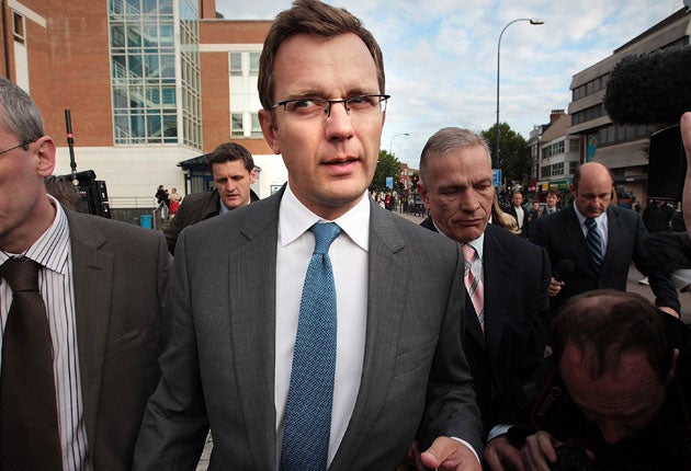 Andy Coulson leaves Lewisham police station last month after his arrest.