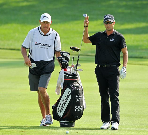 Steve Williams caddied for Adam Scott as he won the WGC Bridgestone Invitational