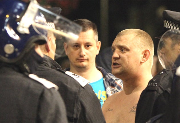 Gangs of men on the streets of Eltham in south London