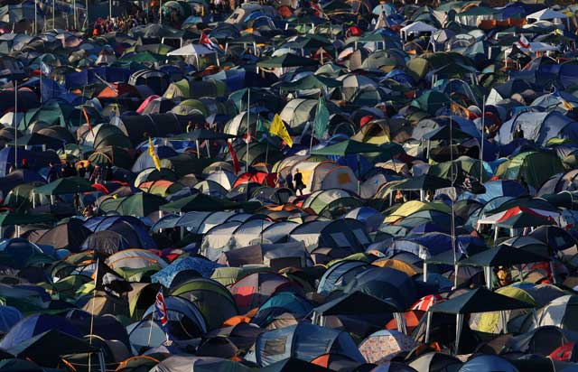 Back to nature? Tents at Glastonbury, June 2011
