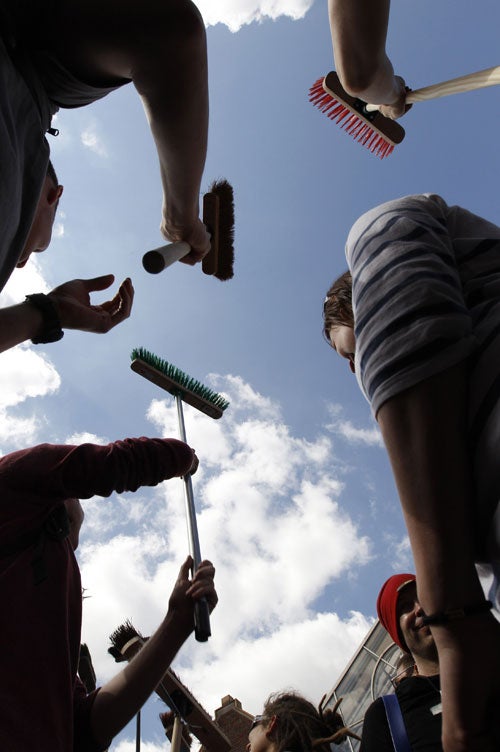 Londoners came together to sweep Camden's streets