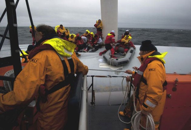 The Baltimore life boat effects the rescue