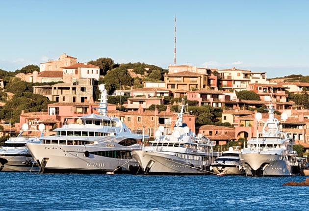 The scene of the crime, Porto Cervo on Sardinia's Costa Smeralda